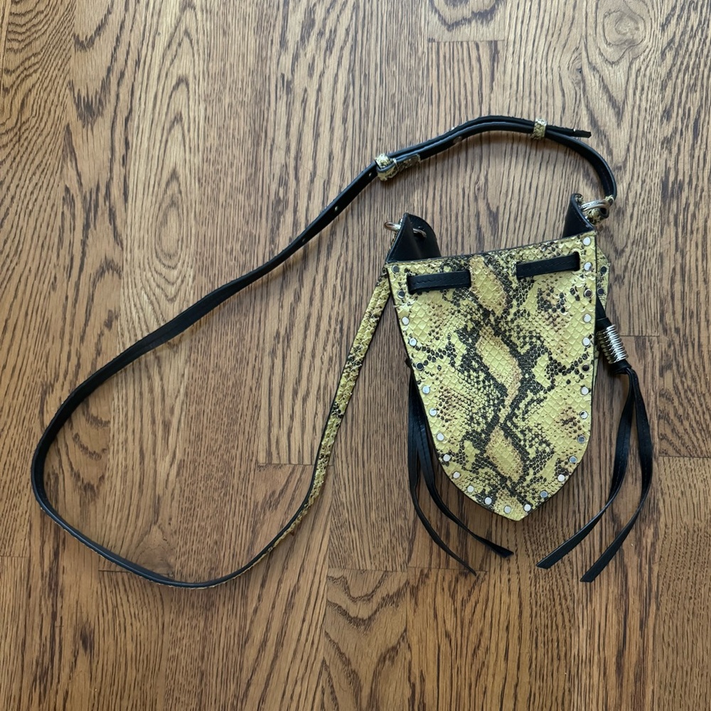 ISABEL MARANT MINI RADJI BAG
Yellow Snakeskin
Retails for $695